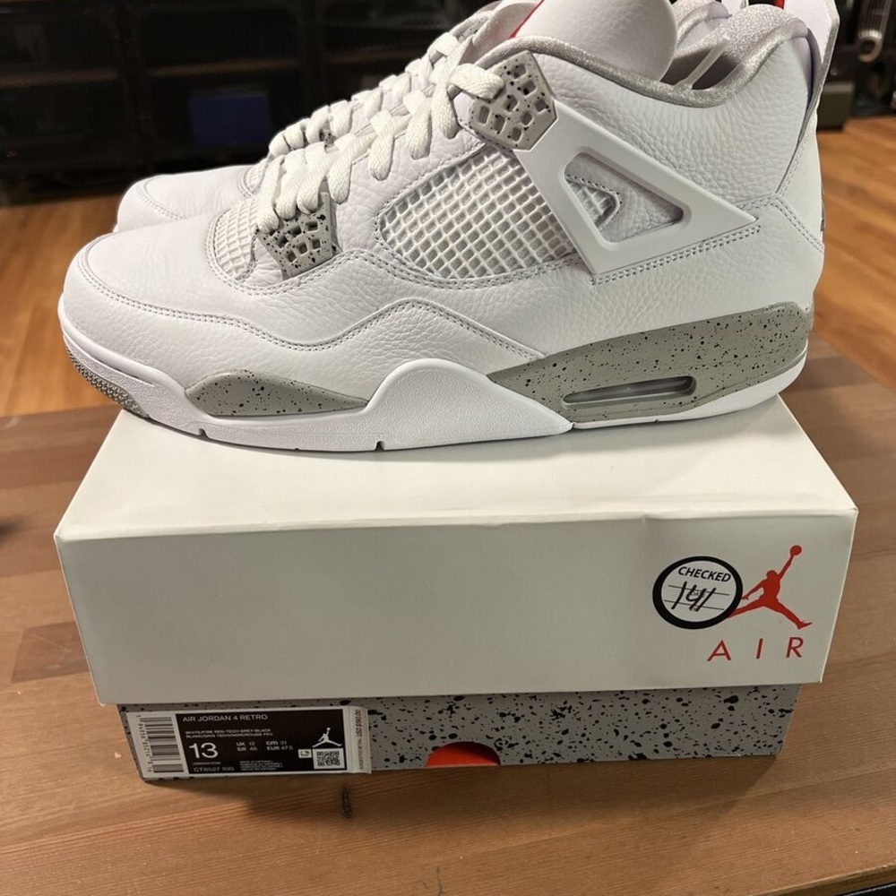 Nike Air Jordan 4 Retro White Cement Sneakers